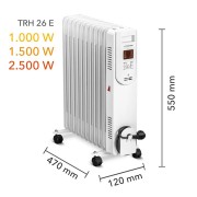 Trotec TRH 26 E Yağlı Radyatör 2500 W 11 Dilim Kumandalı Trotec TRH 26 E Yağlı Radyatör 2500 W 11 Dilim Kumandalı