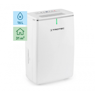 ivigo Trotec TTK  53 E ev tipi nem alma cihazi  16 lt/gün 31m2/ 78m³ arası  için uygundur.